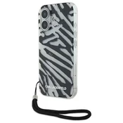 slomart Ovitek Karl Lagerfeld IML Zebra Pattern & Cord za iPhone 16 - črn