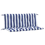 Vidaxl Blazine za vrtno klop 2 kosa modro bele črte 120x50x7 cm blago
