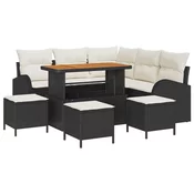 set od 9 dijelova za vrt s jastucicima crni poly rattan acacia dvosed za vrt s jastucicima crni poly rattan set od 4 dijela za