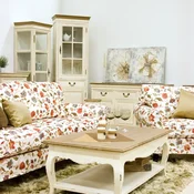 Homestar Vitrina SAMIRA 49x39x178 cm, antik bela naravna