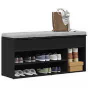 Vidaxl vidaXL Klop za čevlje črne barve 102 x 30,5 x 45 cm, lesen material