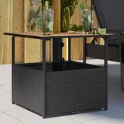 Vidaxl vidaXL Vrtna miza z odprtino za senčnik črna 55x55x46,5 cm