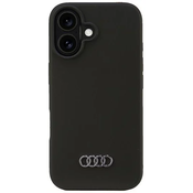 Maska Audi silikonska maska za iPhone 16 6.1 crna tvrda (AU-LSRIP16-Q3/D1-BK)