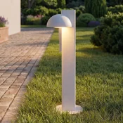 Lucande LED-ulična svetilka Velira, svetlo siva, 77 cm, 1-žarilna, IP44 - Sodobni - svetlo siva, bela - Kovina