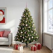 Umjetno božično drevo z okrasnimi kroglami 240 cm 300 LED