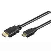 HDMI na mini HDMI kabel, 2 m, pozlaćen, v2.0, Goobay 74083