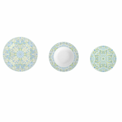 Set Posuda DKD Home Decor Porculan Plava Zelena 18 Dijelovi