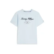 TOMMY HILFIGER Majica Textured Logo  marine / svetlo modra