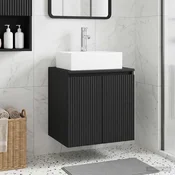 Umivaonik s policom Crna 49,5 x 41 x 62,5 cm Konstruirano drvo
