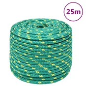 Vidaxl Vrv za čoln zelena 14 mm 25 m polipropilen