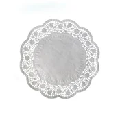 Dekorativna čipka (PAP) okrogla bela O26cm [100 kosov]