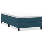 Vidaxl Box Spring Postelja brez vzmetnice Temno modra 90x210 cm Žamet