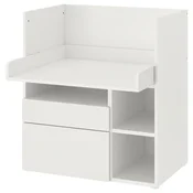 SMASTAD Pisalna miza, bela bela/z 2 predaloma, 90x79x100 cm