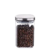 Steklena posoda, kvadratna oblika, nerjavno jeklo/steklo/silikon/plastika, 1000 ml