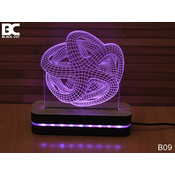 Black Cut 3D Lampa 3D Zvezda Roze