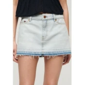 Superdry za ženske. W7210317A Modro mini krilo iz džinsa (30), Modra, Priložnostno, Bombaž