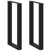 Noge za barski stol U-oblika 2 kom Crne 40 x (90-91) cm Celik