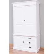 Casa Padrino country style bedroom cabinet white 120 x 59 x H. 210 cm - Solid wood wardrobe with 3 doors and 3 drawers - Solid wood bedroom furniture in country style