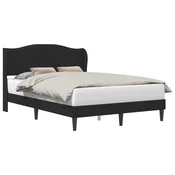 Vidaxl Konstrukcija postelje z vzglavjem Črna 140 x 200 cm Žamet