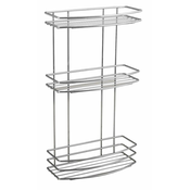 Trojna kotna polica iz žice CHROM LINE, kromasta - Kromasta - 24 - Jeklo - Vijaki - Žica - Aqualine - CHROM LINE - 25x48,5x12,5 cm - Polica
