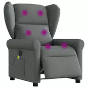 Vidaxl vidaXL Električni masažni stol z naslonjalom, temno siv, blago