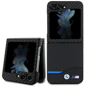 BMW BMHCZF522NBCK Samsung Galaxy Z Flip5 F731 black Leather Carbon (BMHCZF522NBCK)