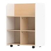Northix Bela otroška trnadstropna knjižna polica s kolesi 62.5x40x83 cm iz MDF