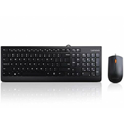 Tastatura+miš LENOVO 300 žicni set/US/103P/crna