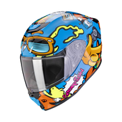 Detská prilba na motorku Scorpion EXO-JNR AIR FUN modro-oranžová