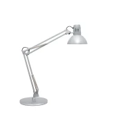 Namizna svetilka MAULstudy, srebrne barve, 49 cm, stojalo - Študija / pisarna - srebro - Kovina