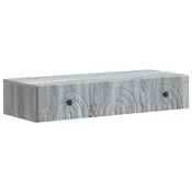 vidaXL Stenska stranska miza Siva Sonoma 87,5 x 34,5 x 17 cm