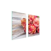 shumee ZAŠČITNA STEKLENA KROŽNIK ZA KUHINJO 65x52 ROSE
