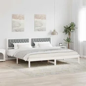 Krevetna konstrukcija s uzglavljem Svijetlo siva 200 x 200 cm