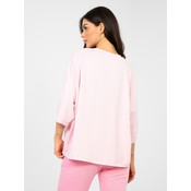 Pastelno roza bluza s kratkimi rokavi