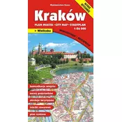 shumee Krakov 1:26.000. Laminiran zemljevid / Načrt mesta. Objavljeno 2024. Gauss