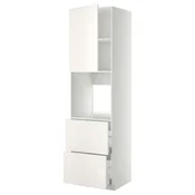 METOD/MAXIMERA Visoka omara za pečico+vr/2lč/2v pr, bela/Veddinge bela, 60x60x220 cm