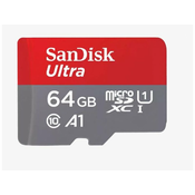 SanDisk pomnilniška kartica sandisk ultra android microsdxc 64 gb 140mb/s a1 class 10 uhs-i + adapter