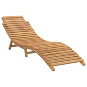 Vidaxl Ležalnik Rjava 198 x 55 x 58,5 cm Trden tikov les