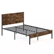Northix Kovinski posteljni okvir 200x140 cm leseno vzglavje 360kg