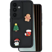 Ovitek Ultra Trendy 3D Samsung Galaxy S25 FE, božičen - črn