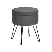 Songmics Shranjevalni otomanski stol 37x45 cm temno siva