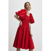 Haljina Answear Lab boja: crvena, mini, širi se prema dolje
