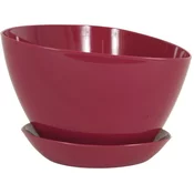 eoshop Ovitek za rože s krožničkom plastike - bordo barva PLP005-18 BORDEAUX
