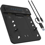 Box Priklopna in klonirajoča postaja IB-2913MCL-C31 za M.2 SATA/NVMe, M.2 PCIe NVMe, 2,5/3,5 HDD/SSD USB 3.2 Gen 2 Type-C/A črne barve
