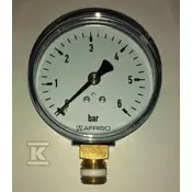 slomart Manometer za ogrevanje RF 63 RAD, premer 63 mm, 0-6 bar, 1/4 palca rad, razred 2.5 vertikalni