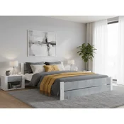 Postelja IKAROS DOUBLE 180 x 200 cm, beton/bela Posteljno dno: Brez posteljnega dna, Vzmetnica: Vzmetnica Deluxe 10 cm