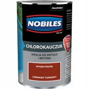 shumee Nobiles klorirani kavčukov emajl za kovino in beton, visok sijaj, rdeči oksid, 0,9 l