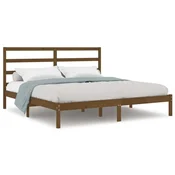 Vidaxl Posteljni okvir medeno rjav iz trdne borovine 200x200 cm