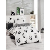 Lessentiel Maison Set Single posteljine Panda, 140x200cm, Beli