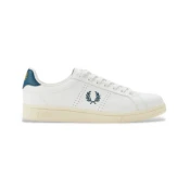 Fred Perry za moške. B6312-C22 Usnjene športne copate B721 white (45), Bela, Ravna stran, Čipke, Priložnostno
